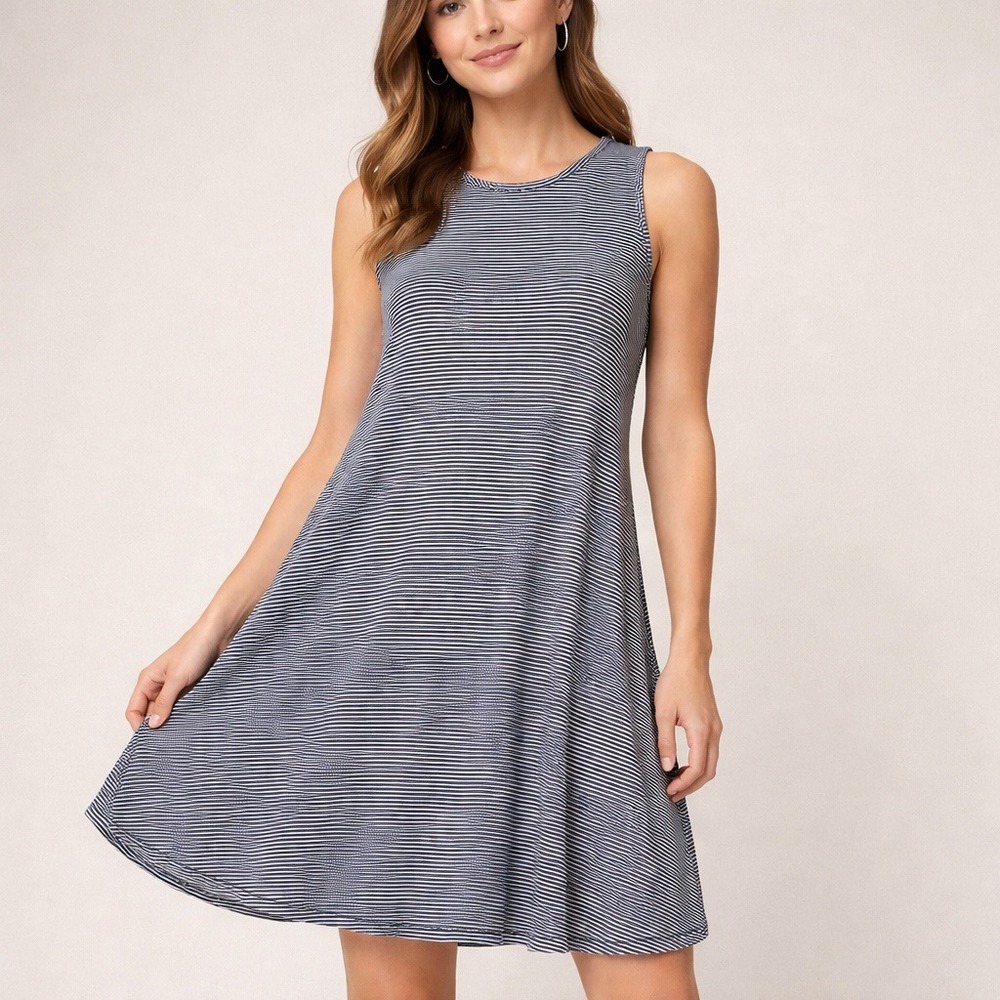 Philosophy Dress Sleeveless‎ Striped Swing Casual Petite PM